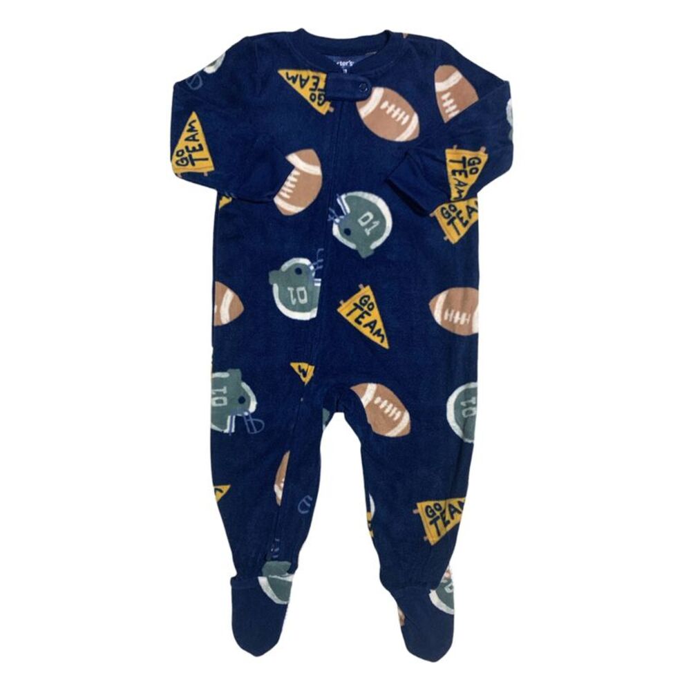 Navy Football - Carter's Baby and Toddler Boys Fleece Footie Pajama, Full Zip, P